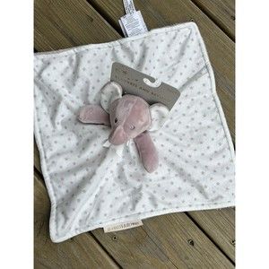 Blankets and Beyond Elephant Baby Security Blanket Lovey Plush Mauve Stars New